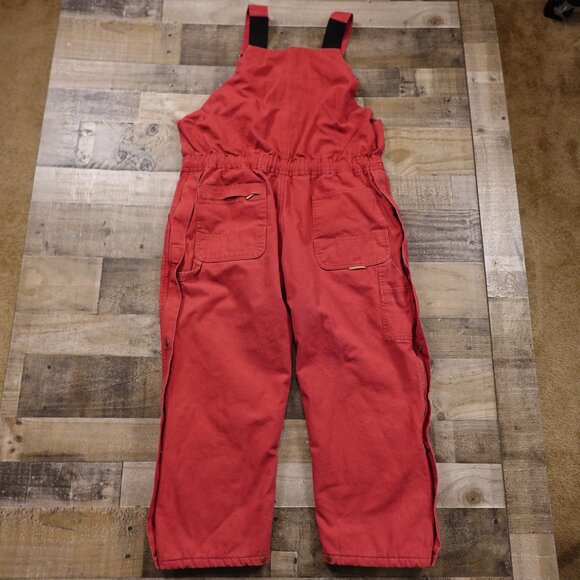 Berne Insulated Bib Overalls Women’s 2X Red Winter Workwear - Picture 14 of 16